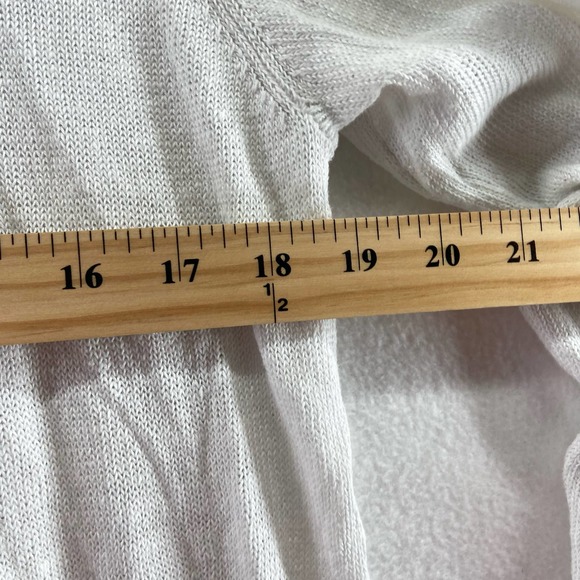 Eileen Fisher White Organic Linen Open Front Cardigan Size Medium - Picture 3 of 6